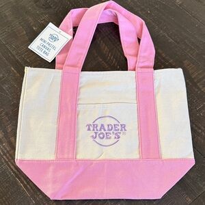 Trader Joe’s Mini Pastel Canvas Tote Bag (Pink)